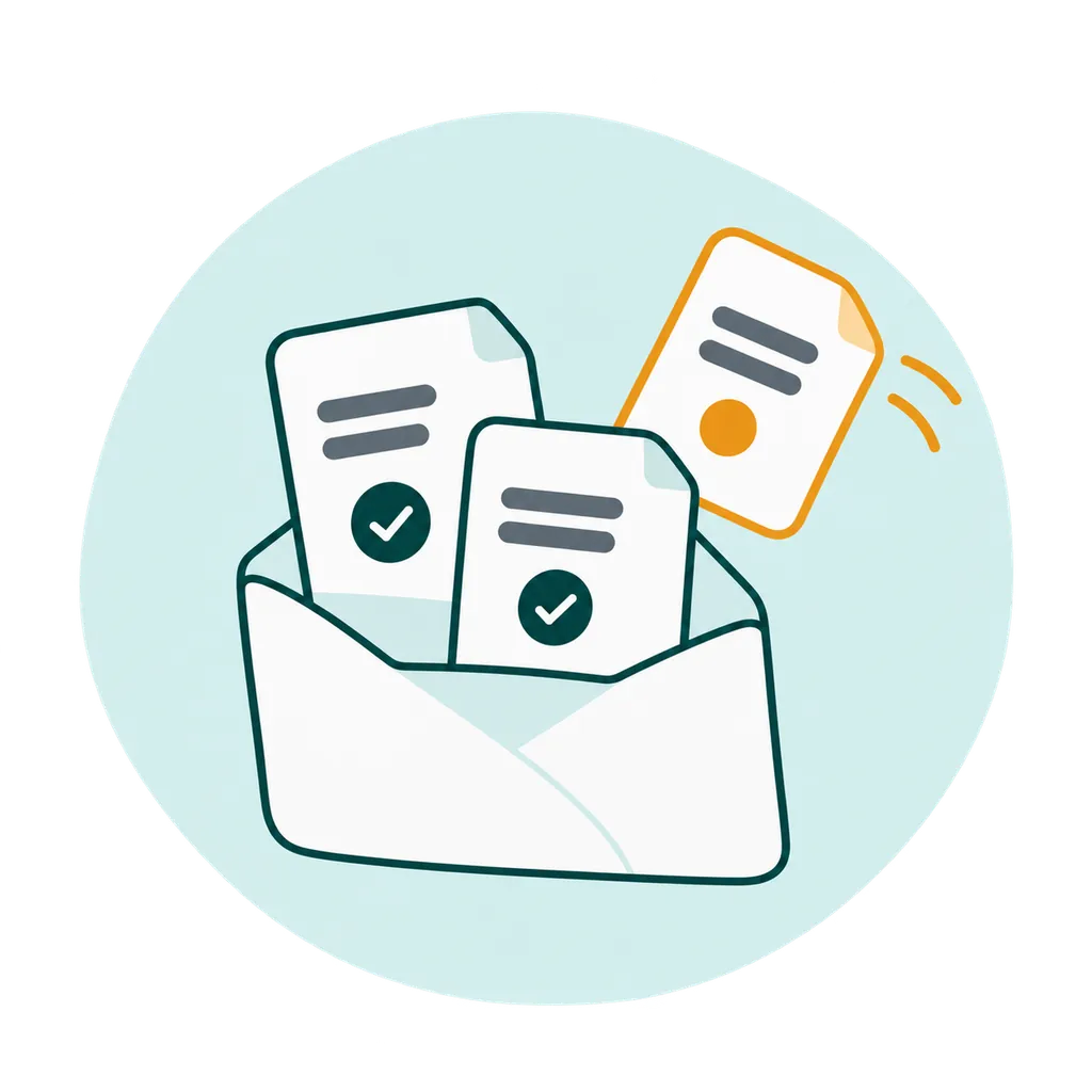 Referral documents gathered into one packet